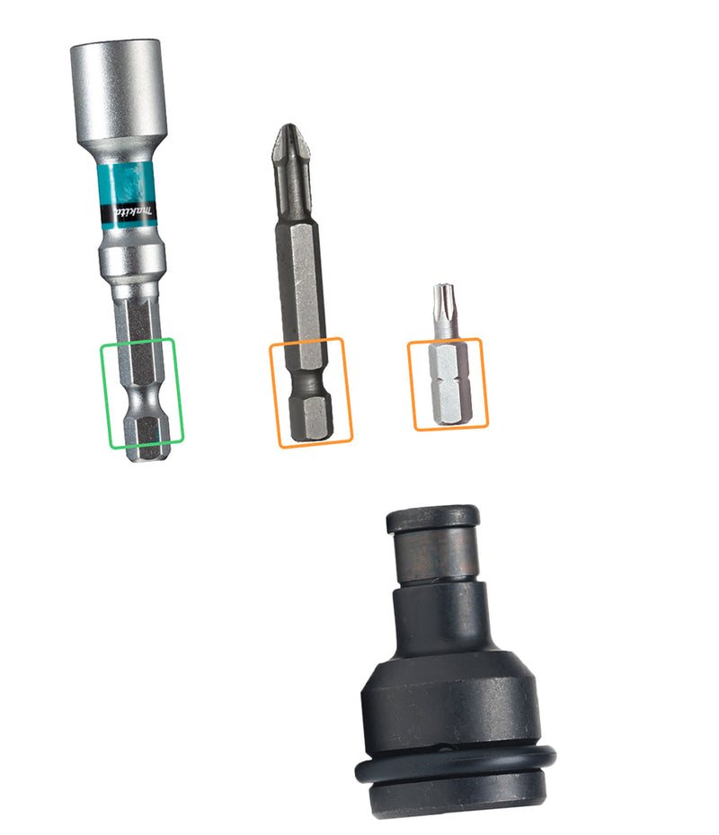 Adapter für Schlagschrauber 1/2" 4-kant zu 1/4" 6-kant
