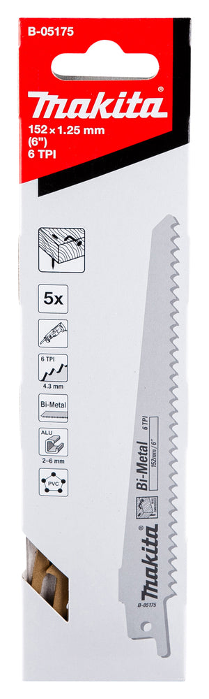 Säbelsägeblatt Jfk-Fensterrahmen 152mm 6z 5stk