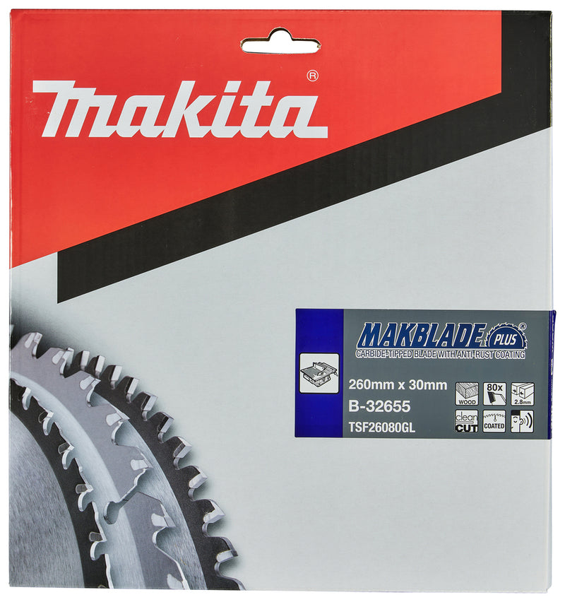 Makita- Kreissägeblatt MAKBLADE Plus 260 X 30 Mm, 80 Zähne