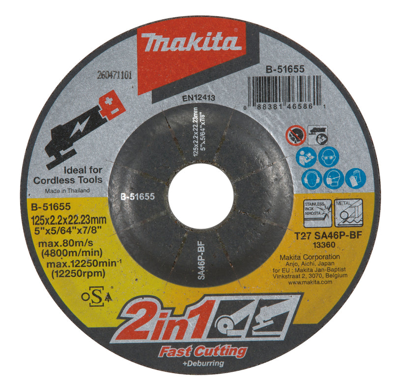 Trenn- und Schruppsch. 2in1 Akku 125/22.23 2.2mm