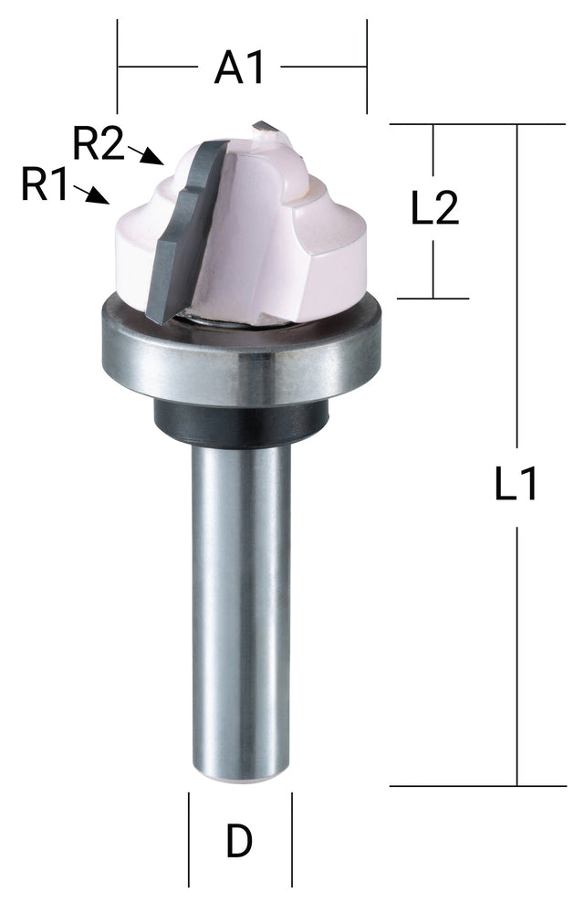 Profilfräser mit Anlauflager Q8 D22 L13-54