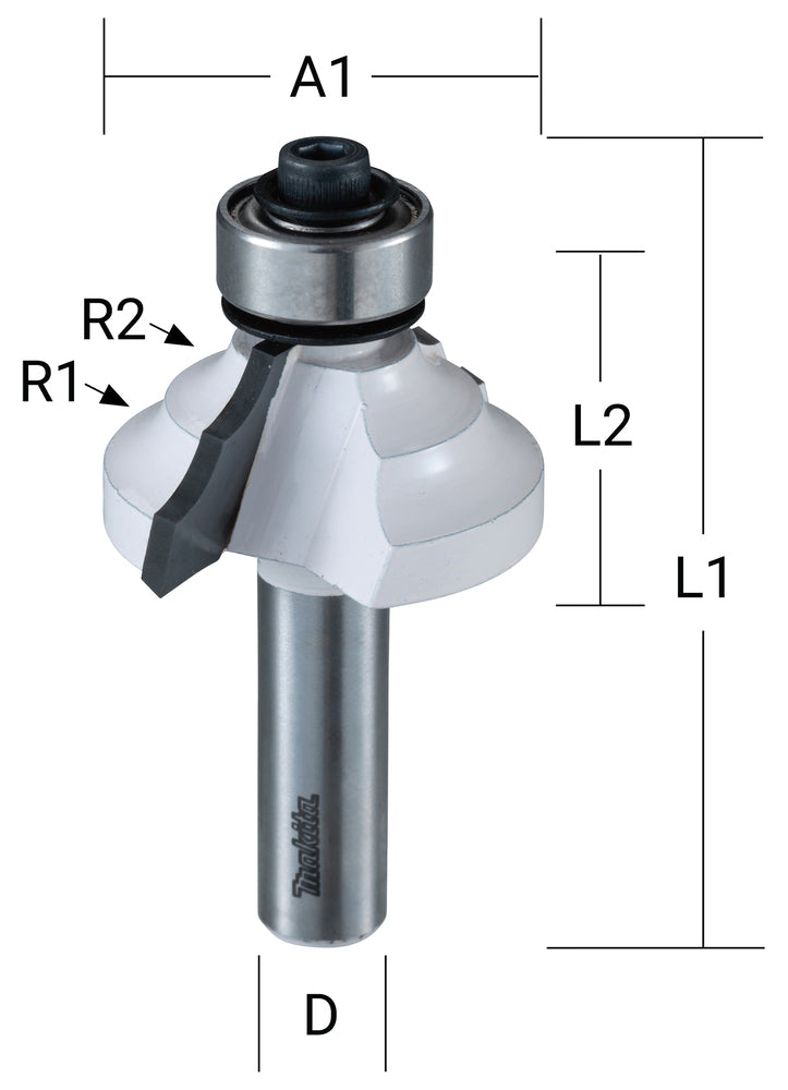 Fräser Doppel Abrund+A Q8 D28,6 L12.7-50.8