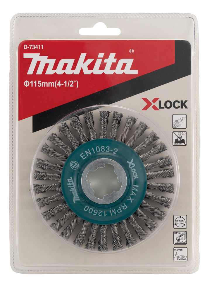 Stahldrahttopfbürste 115mm Fein Gez. 0.5mm X-LOCK