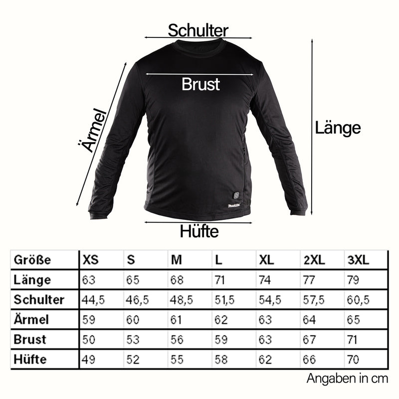 Akku-Heizbarer Pullover mit Reissverschl. Li-Ion 18V
