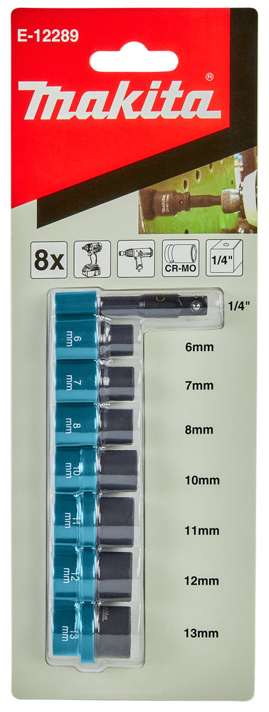 Set 7 Schlagnüsse 23mm 1/4 + Adapter