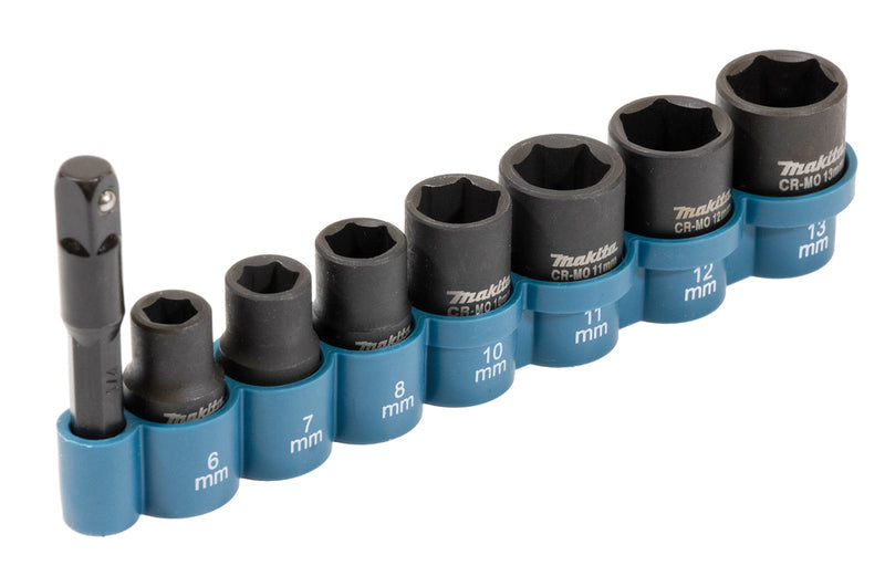 Set 7 Schlagnüsse 23mm 1/4 + Adapter