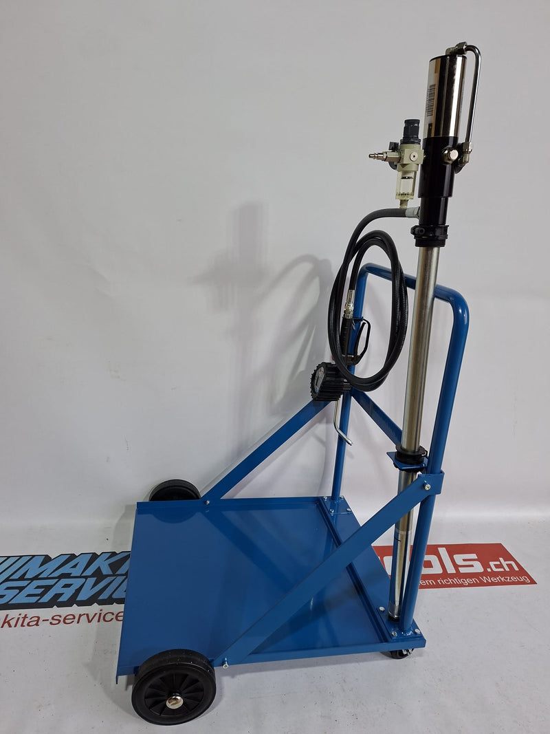 Mobiles pneumatisches Öl-Abgabeset mit Standard-Wagen für 208-Liter-Fässer AKTION BIS 18.12.2025