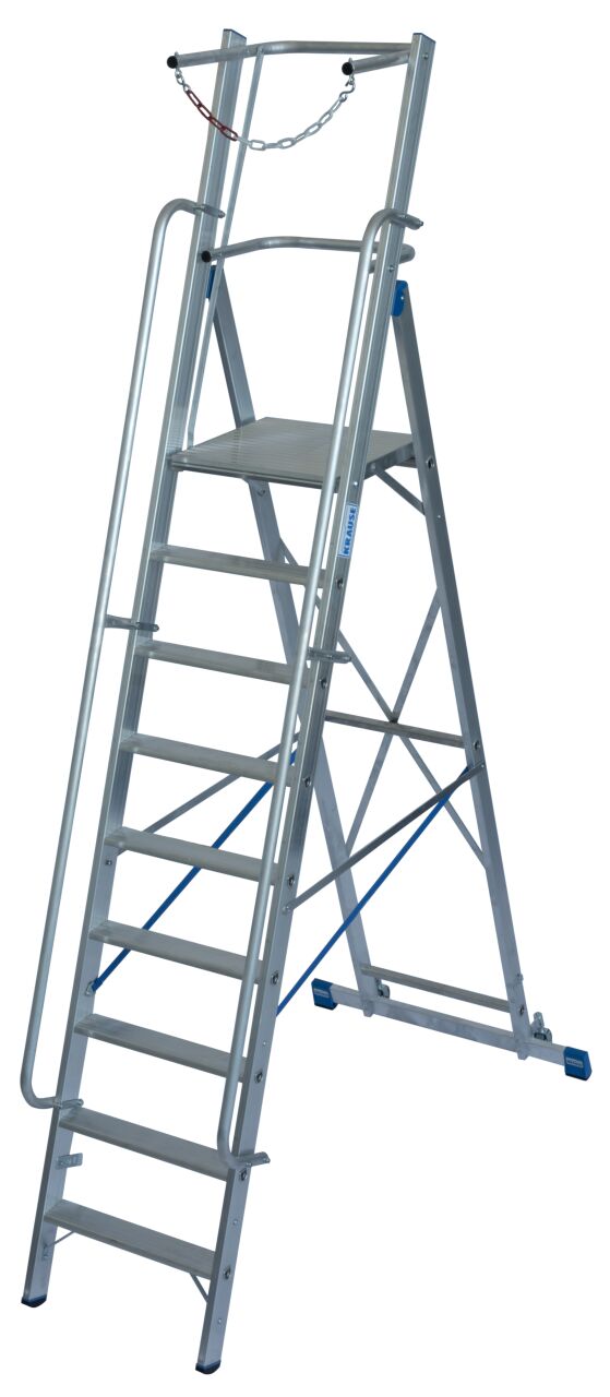 Stufen-/ StehLeiter mit grosser Standplattform (Sicherheitsbügel)
