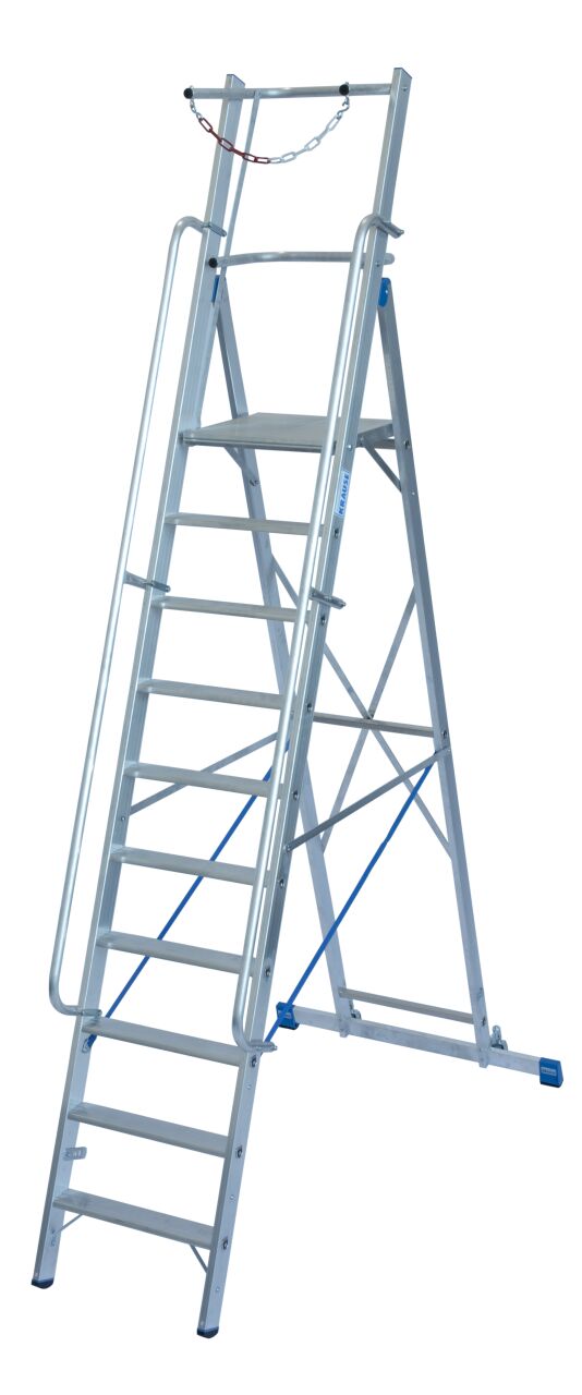 Stufen-/ StehLeiter mit grosser Standplattform (Sicherheitsbügel)