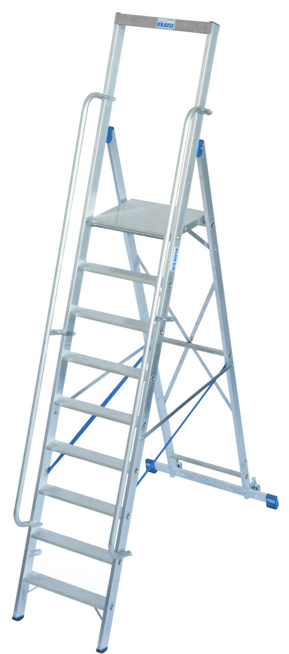 Stufen-/ StehLeiter mit grosser Standplattform (Sicherheitsbügel)