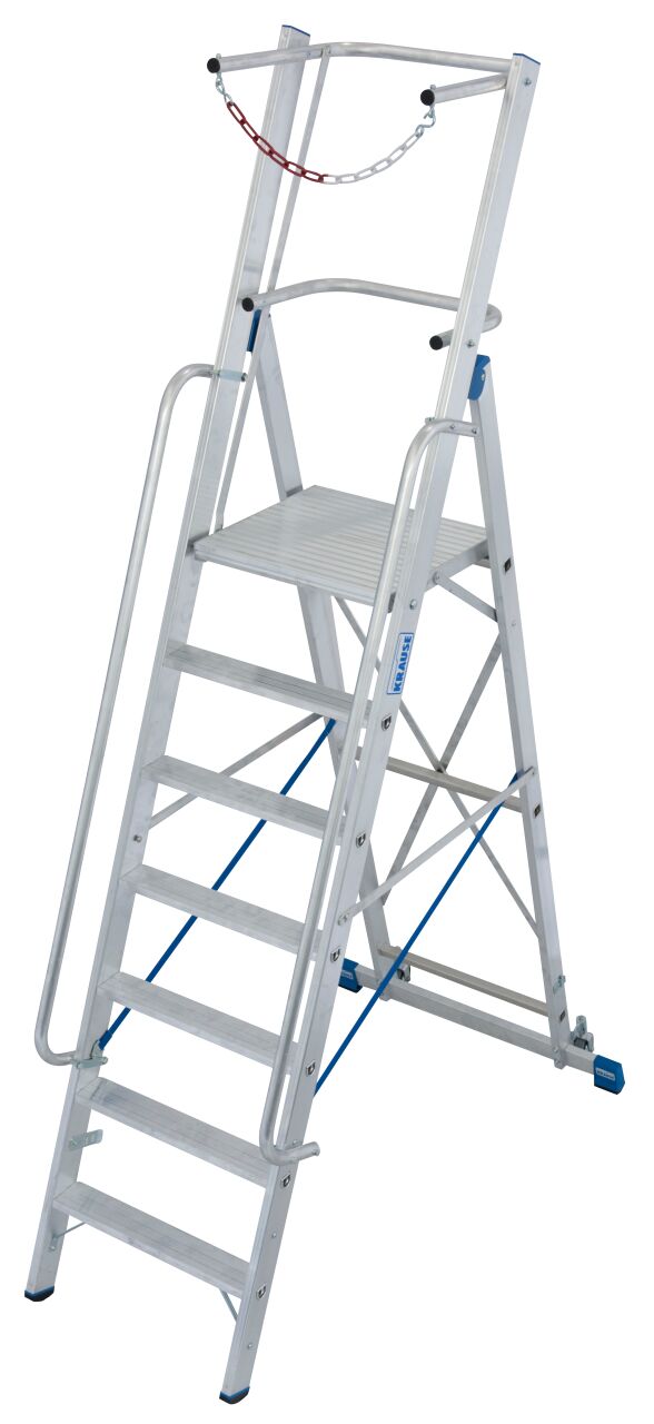 Stufen-/ StehLeiter mit grosser Standplattform (Sicherheitsbügel)