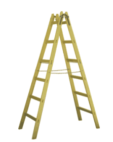 Holzbockleitern mit Eimerhaken