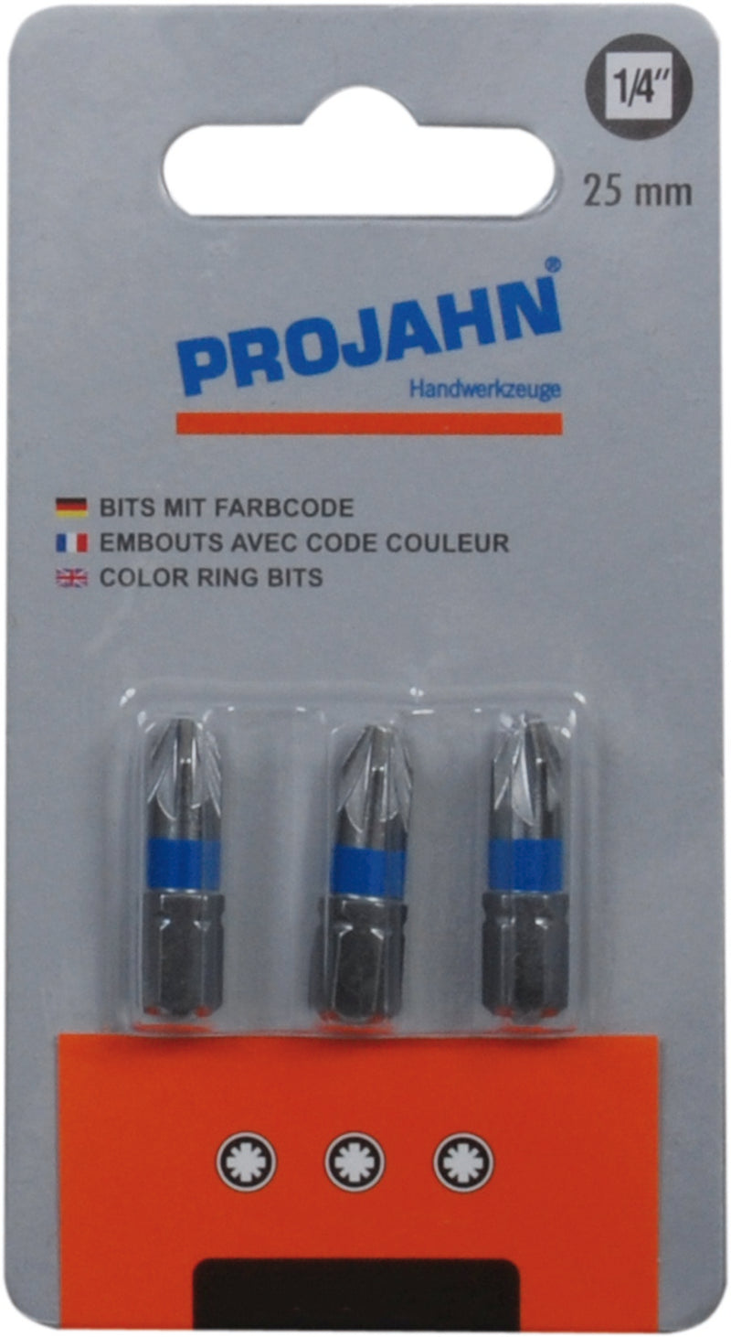 1/4" markierter Bit L25 mm Pozidriv 3er Pack