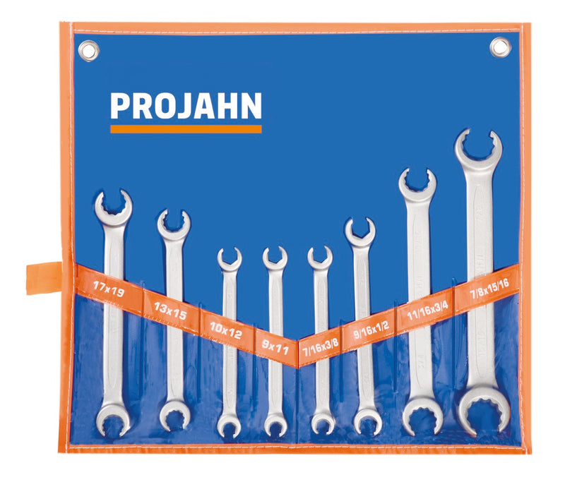 Offener Doppelringschlüssel Satz 8tlg 9 x 11 - 10 x 12 - 13 x 15 - 14 x 17 mm - 3/8" x 7/16" - 1/2" x 9/16" - 11/16" x 3/4" - 7/8" x 15/16"