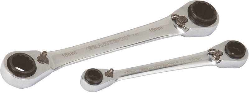GearTech 4 in 1 Doppelring Schlüssel Satz 2tlg, 8-10 + 12-13 und 16-17 + 18-19