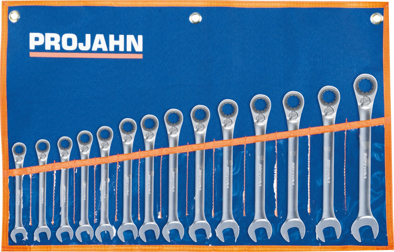 GearTech Schlüssel Satz Rolltasche umschaltbar 14 tlg 6 - 7 - 8 - 9 - 10 - 11 - 12 - 13 - 14 - 15 - 16 - 17 - 18 - 19 mm