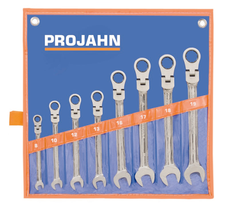 GearTech Schlüssel Satz flexibel Rolltasche 8tlg 8 - 10 - 12 - 13 - 16 - 17 - 18 - 19 mm