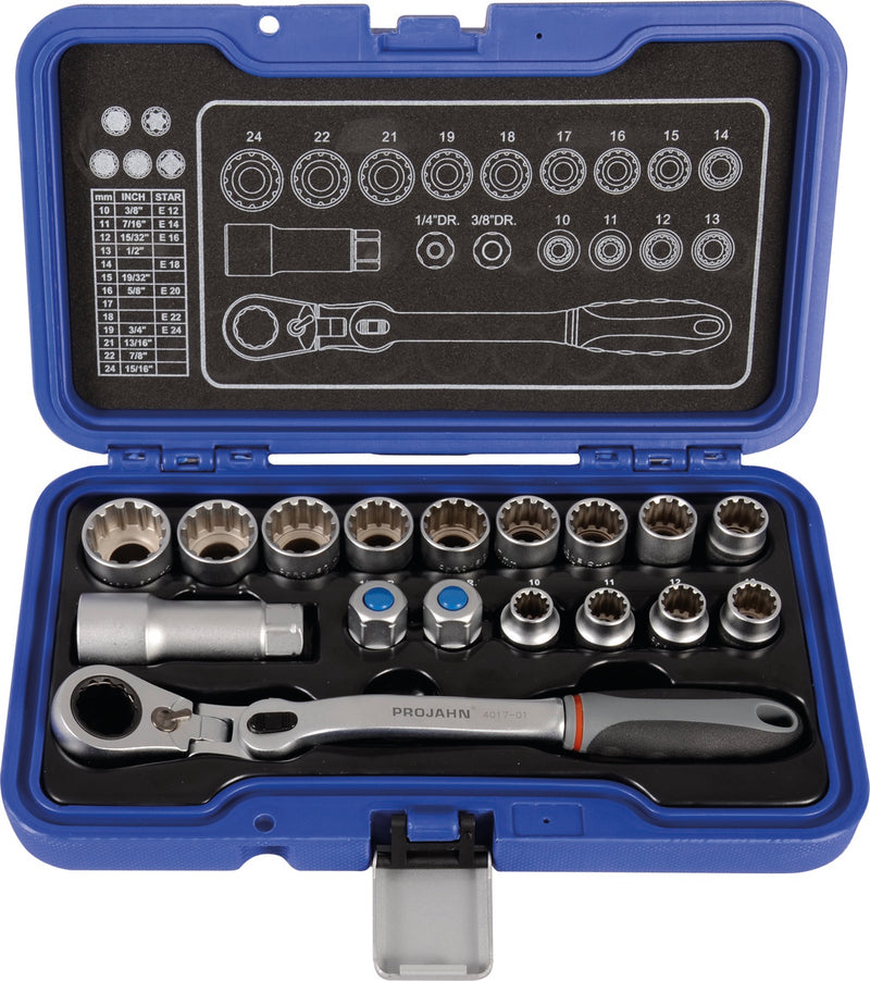 GearTech Durchschraubknarren Satz 17tlg