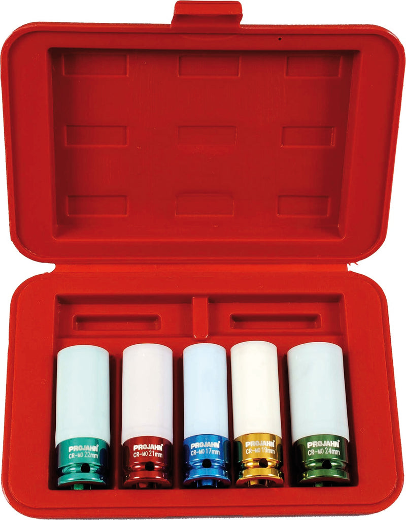 1/2" Tiefe Schlag Stecknuss Satz f. Alufelgen 5tlg