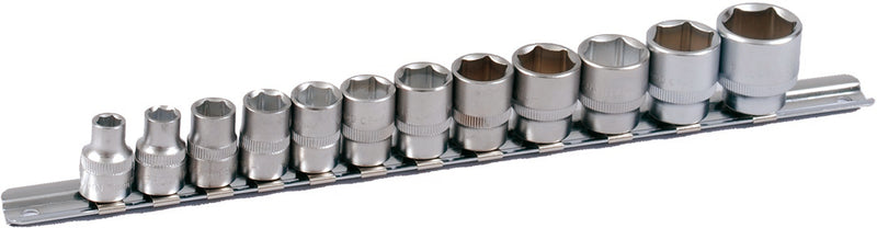 3/8" Stecknuss Satz auf Schiene 12tlg