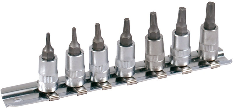 1/4" Stecknuss Satz auf Schiene 7tlg