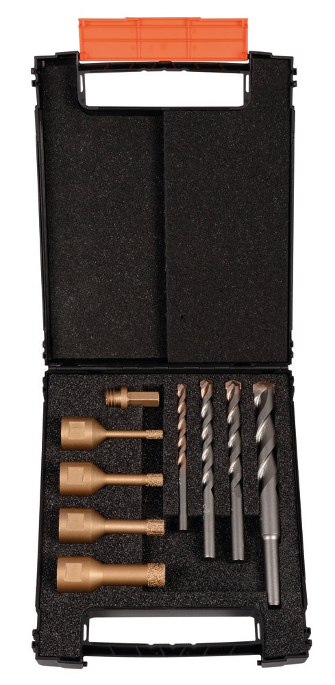 Satz Diamant Trockenbohrer M14 Schaft und Betonbohrer 9-tlg.