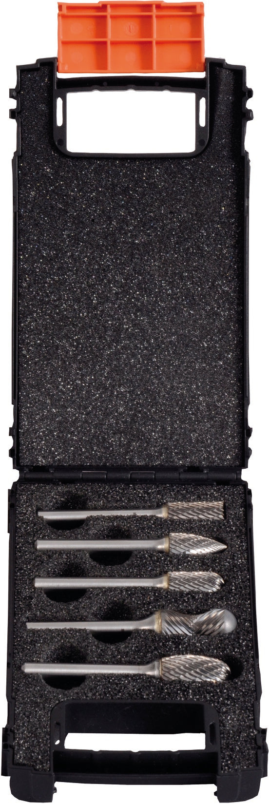 Frässtifte HM, 5tlg in Kassette Form B, C, E, G  Kopfdurchmesser 9.6 mm und Form X