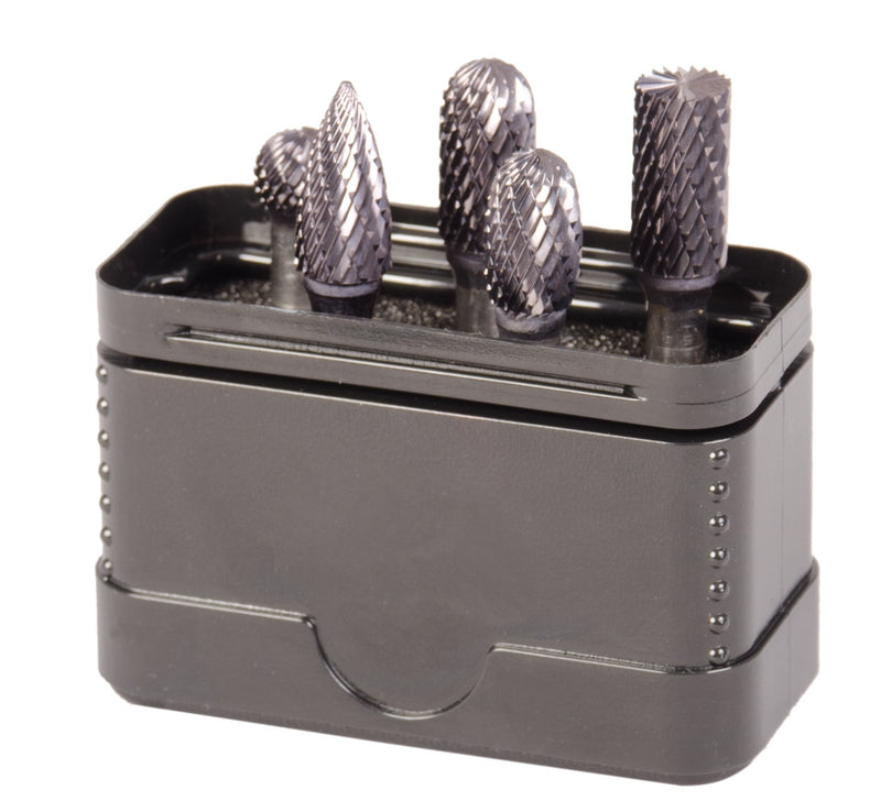 Frässtifte HM 5tlg. TiAlN-Beschichtung Form B, C, D, E, G Kopf 9,6 mm