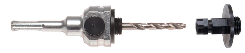 Adapter Schnellwechsel SDS-plus mit 2 Verbindungsstücken und HSS 105 mm Zentrierbohrer für BI-Metall Lochsägen