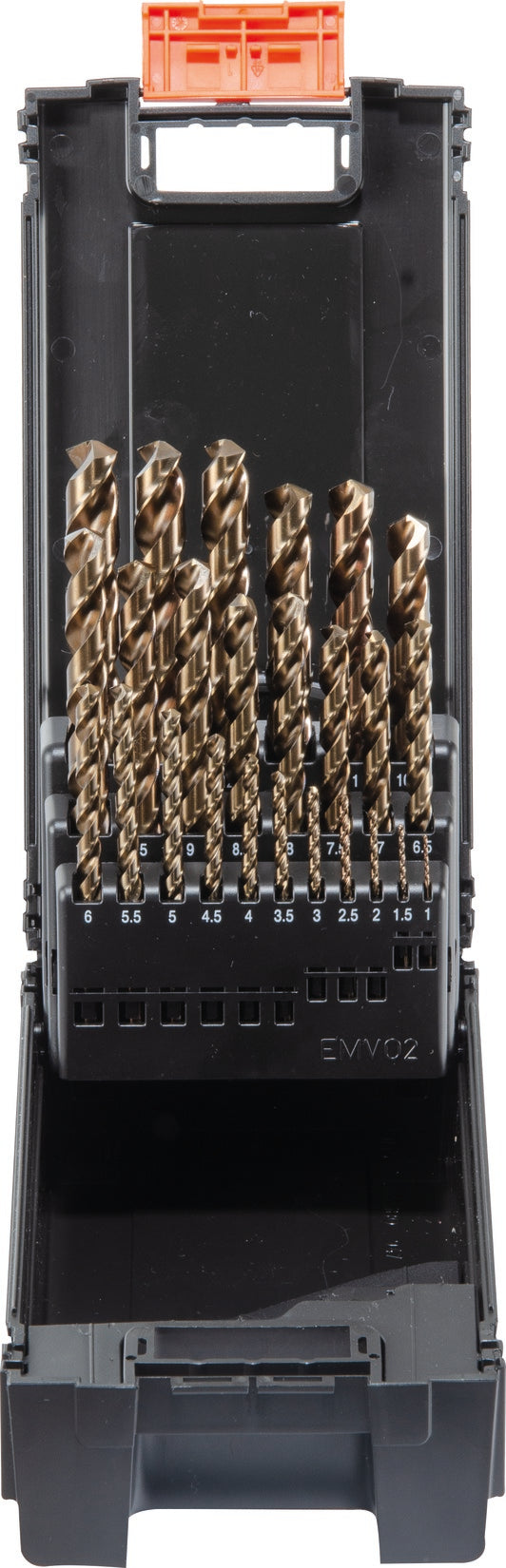 Kunststoff Kassette DIN 338 Typ SN 19-tlg. 1 - 10 mm/0,5 stgd.