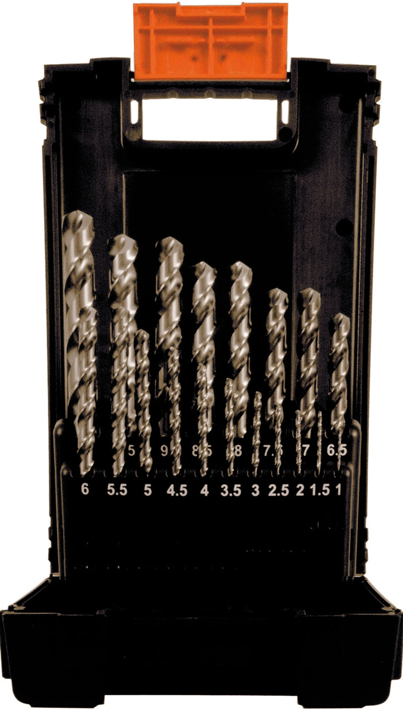 Kunststoff Kassette DIN 338 Typ SN 19-tlg. 1 - 10 mm/0,5 stgd.