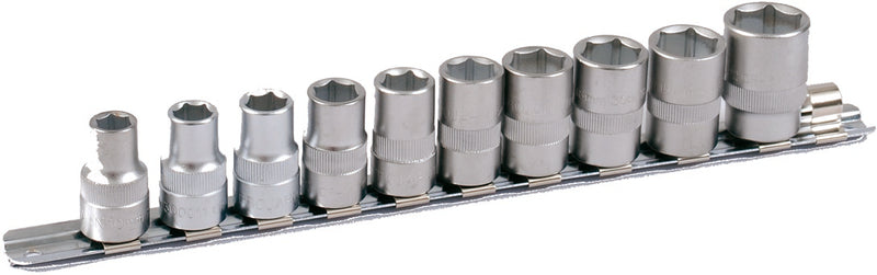 1/2" Stecknuss Satz auf Schiene 10tlg