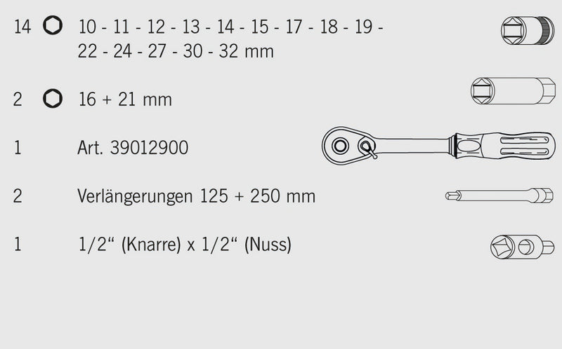 1/2" PROJAHN professional Steckschlüssel-Koffer 20-teilig