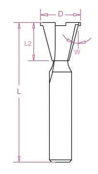 Grat-/Zinkenfräser mit Vorritze D 14,3  mm, L 49,5 mm, L2 13,5 mm