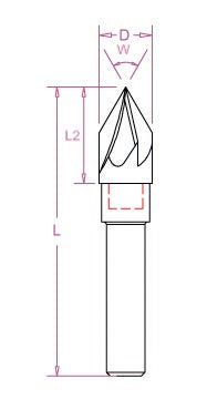 Schriftenfräser D 11 mm, L 52,7 mm, L2 15,9 mm