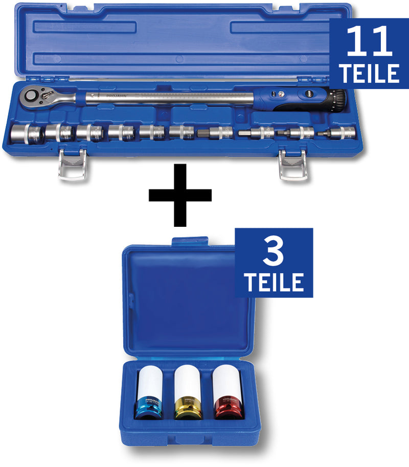 1/2" Reifenwechsel-Bundle, 14-teilig Inhalt: Drehmomentschlüssel-Set_394260 1/2" Tiefe Schlag Stecknuss Satz_3082