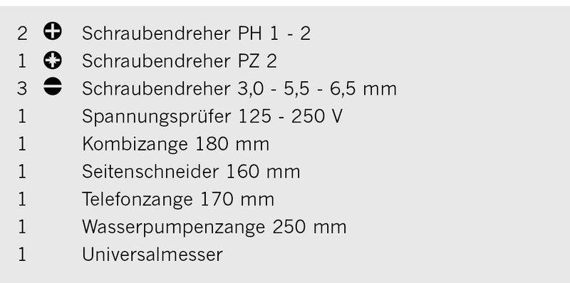 proficraft Werkzeugmappe, 12tlg.