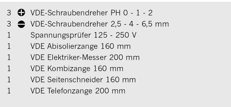 proficraft VDE Werkzeugmappe, 12tlg.
