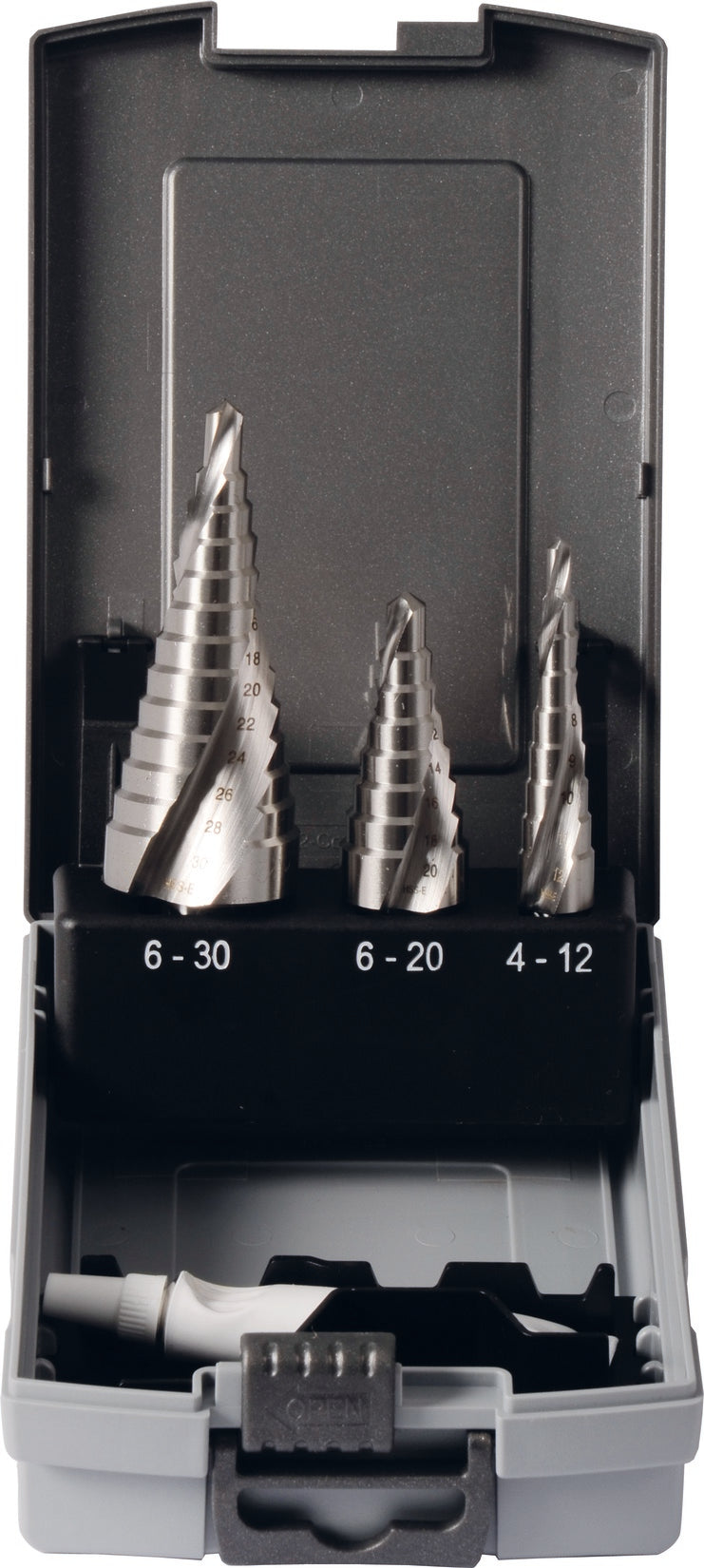 Kassette Stufenbohrer mit Spiralnute 3-tlg. Gr. 1 - 3