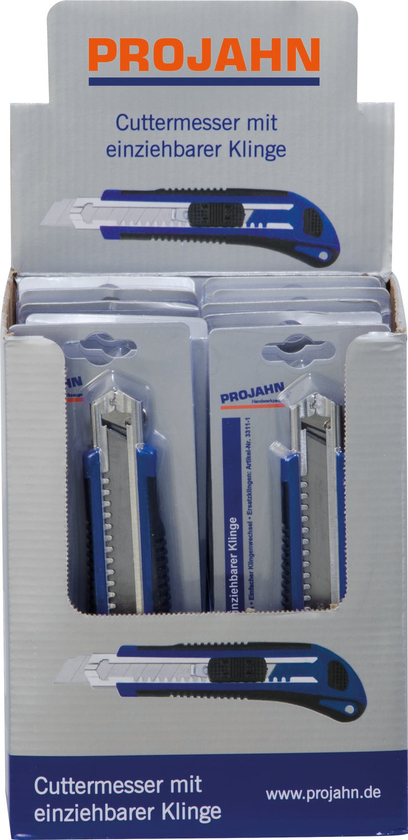 Display mit 12x Cuttermesser mit 18mm einziehbarer Klinge