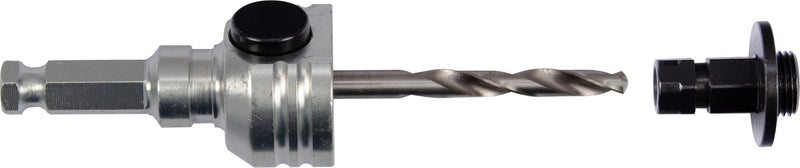 Adapter Schnellwechsel 6-kant SW 11 mit 2 Verbindungsstücken und HSS 125 mm Zentrierbohrer für Multi Lochsäge