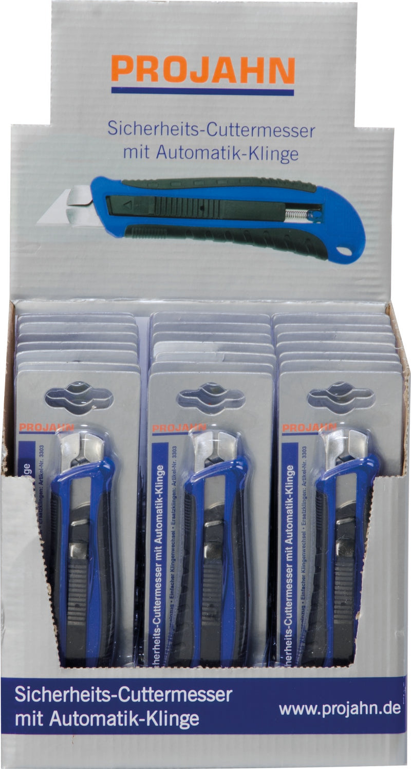 Display mit 24 x 3312 Sicherheits-Cuttermesser mit Trapezklinge