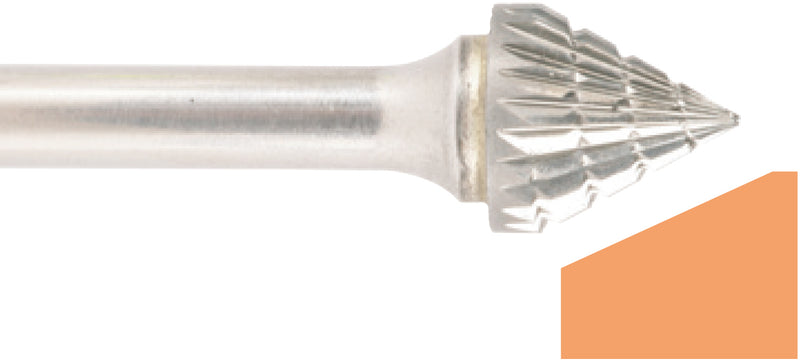 Hartmetallfräser, Form J Kegel 60°, Kreuzverzahnung