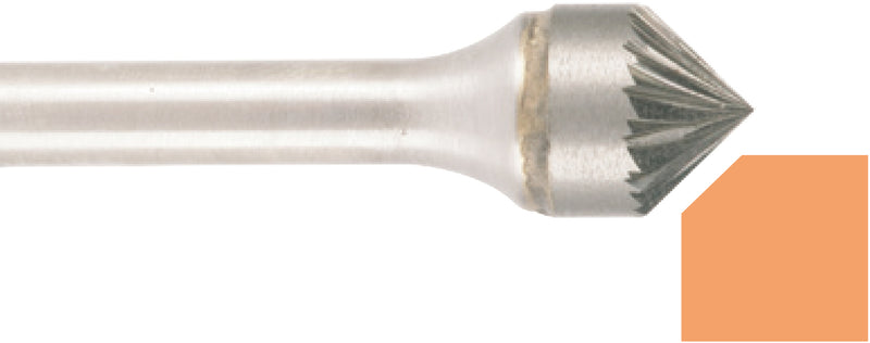 Hartmetallfräser, Form K Kegel 90°, Kreuzverzahnung