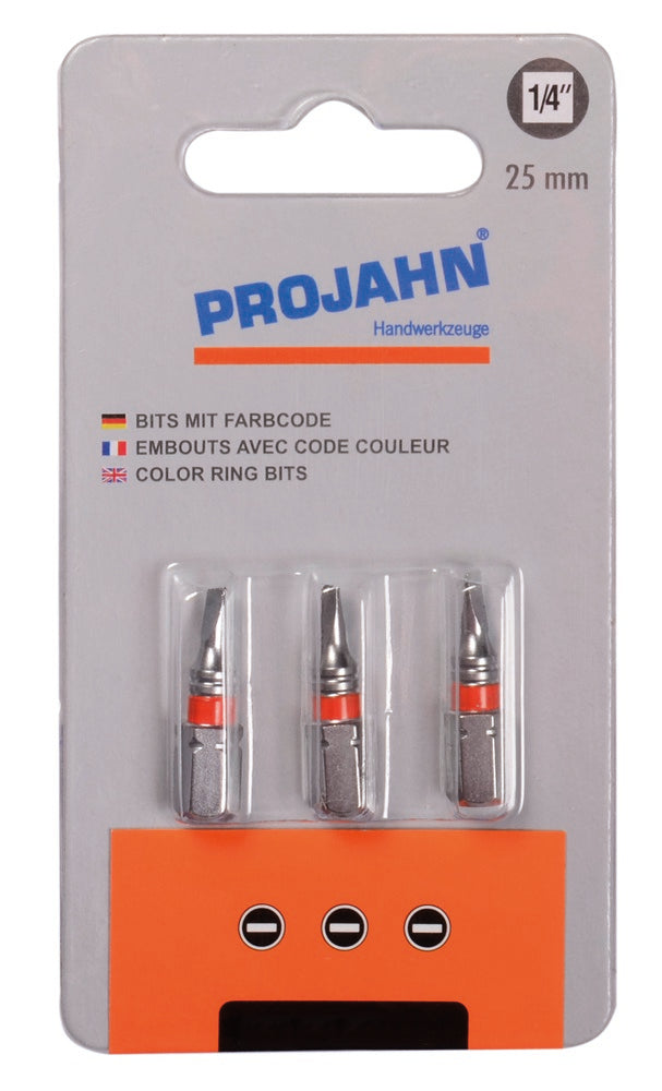 1/4" markierter Bit L25 mm Schlitz 3er Pack