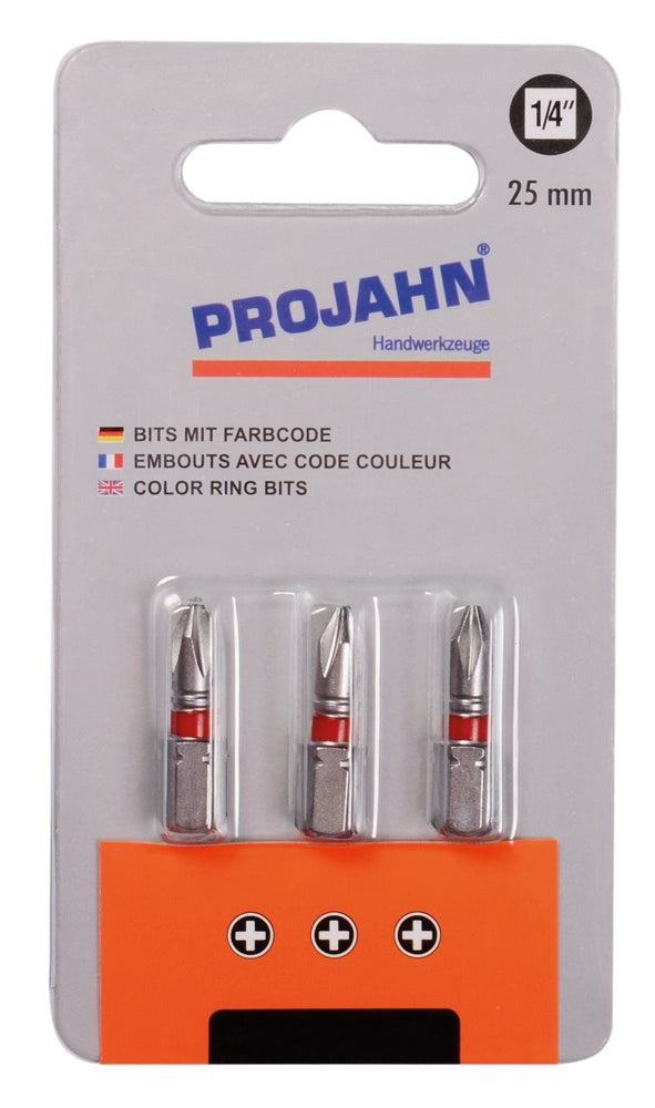 1/4" markierter Bit L25 mm Phillips 3er Pack