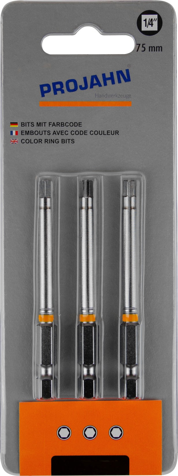 1/4" markierter Bit L75 mm Innen-6kant 3er Pack