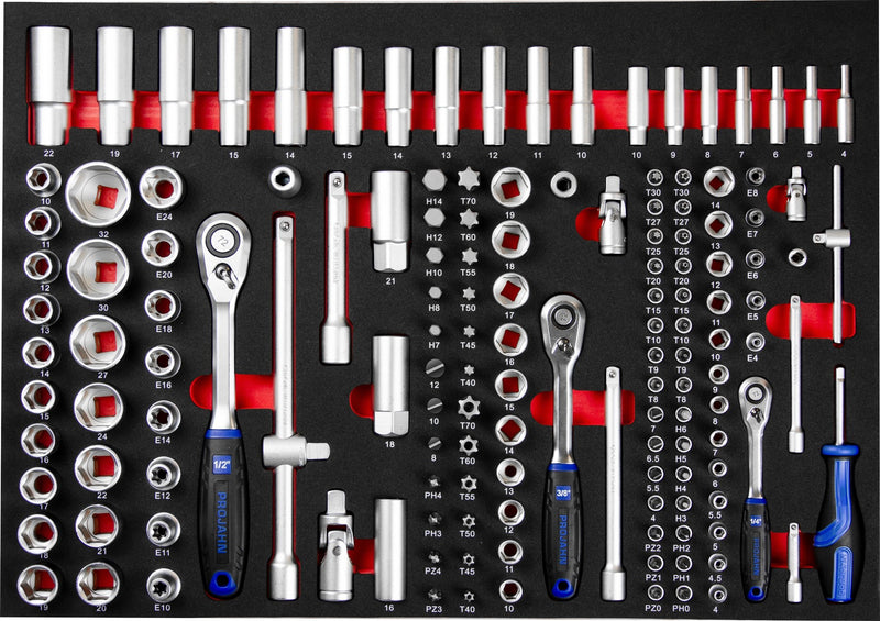 1/4" + 3/8" + 1/2" proficraft Steckschlüssel-Satz Einlage, leer