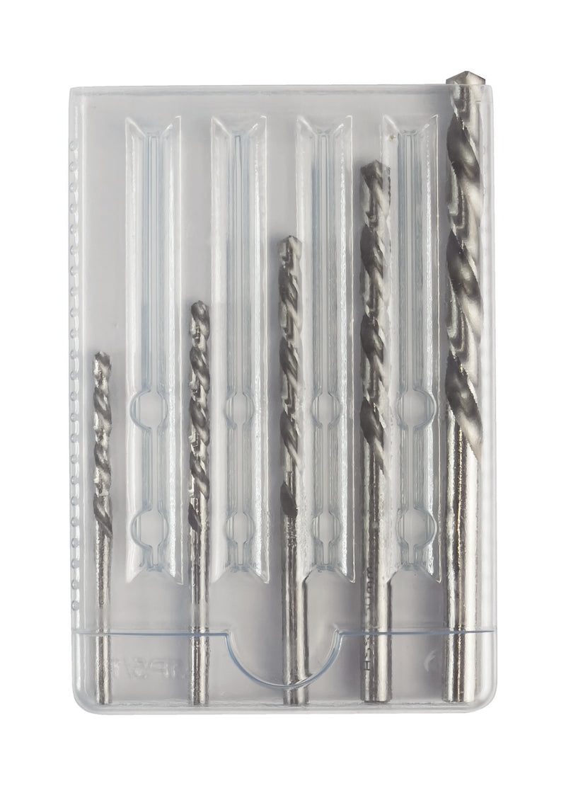 Set DIN338 HSS-G 5-tlg. linksschneidend 3 - 3,5 - 4,5 - 5,5 - 7 mm in Kunststoffpack