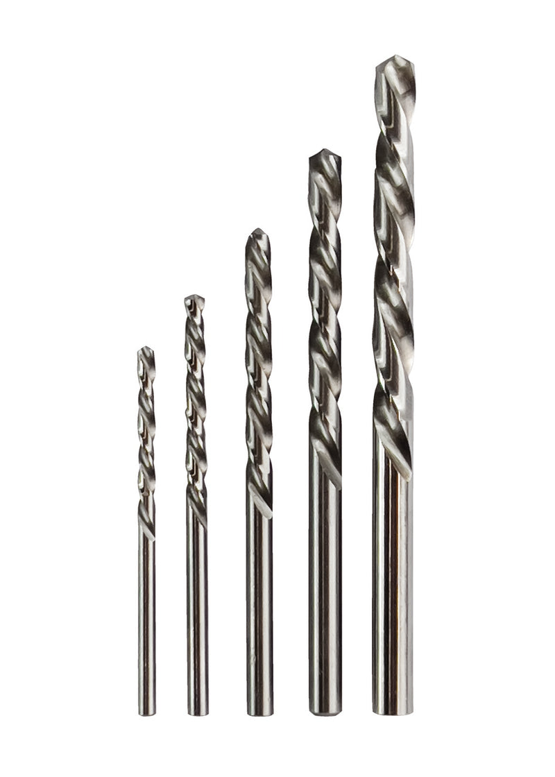 Set DIN338 HSS-G 5-tlg. linksschneidend 3 - 3,5 - 4,5 - 5,5 - 7 mm in Kunststoffpack